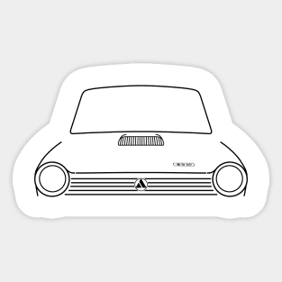Autobianchi A112 1970s classic car black outline graphic Sticker